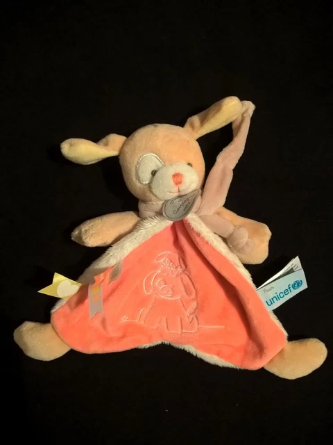 Doudou & et Compagnie fourrure blanc echarpe marron beige UNICEF Chien etat NEUF