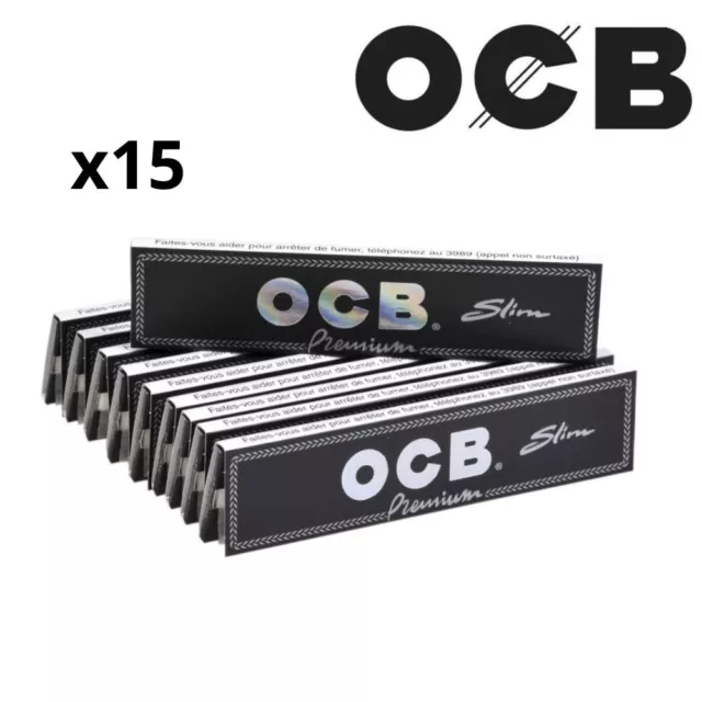 OCB Slim Premium Lot de 15 Carnets de 32 Feuilles Longues a Rouler Cigarettes 2