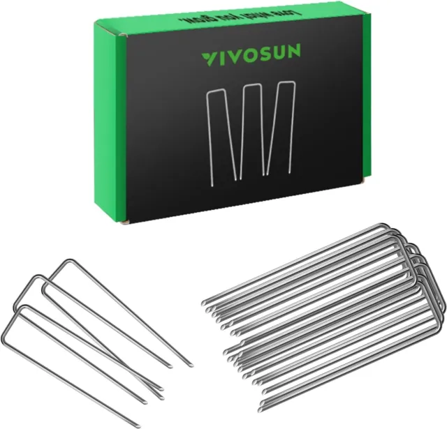 VIVOSUN 50 PCS 5.5 Inch Garden Stakes Landscape Staples U-Shaped Pins