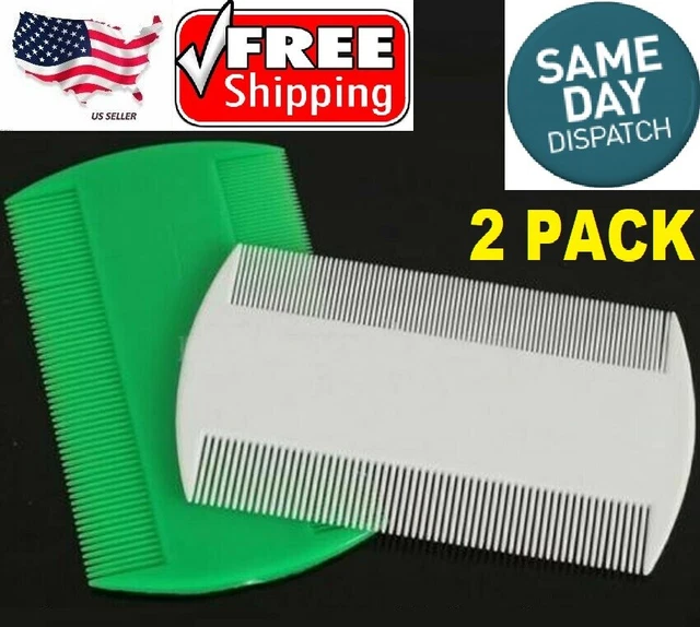 2X Double Sided Nit Combs Head Lice Detection pet dog cat flea peine para piojos
