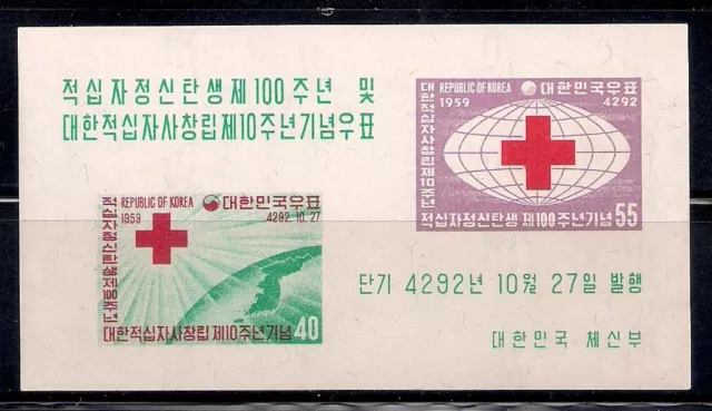 korea    1959    Sc # 296a    Red Cross    s/s    MNH