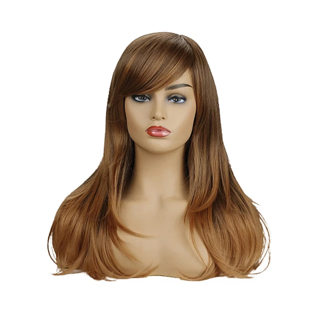 Replacement Fake Wig High Temperature Fiber Wig Brown Wig Bangs