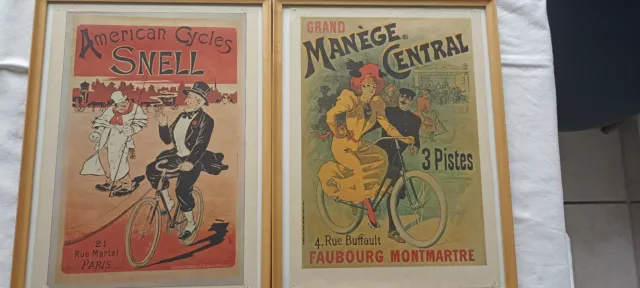 Alte Plakate Fahrradwerbung gerahmt Alte Plakate Fahrradwerbung gerahmt