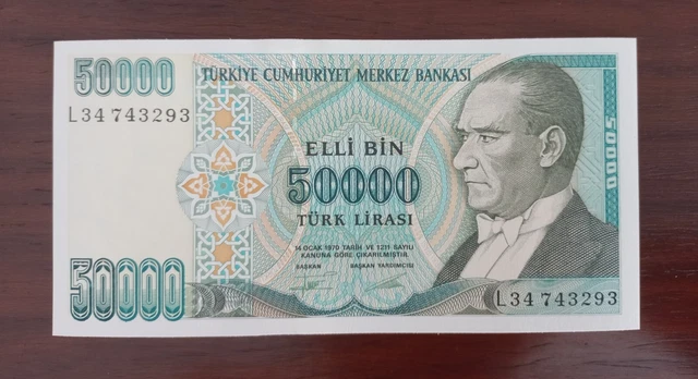 Turkey nota  50000 liras 1970 unc