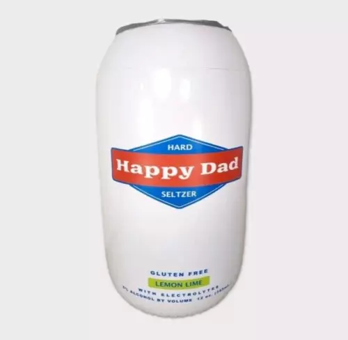 Happy Dad Inflatable Beer Can  2' Pool Party Prop Display Bar Decor Man Cave 24"