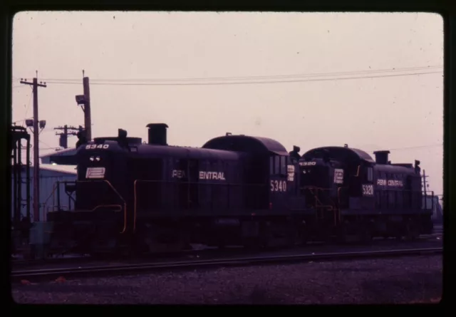 Railroad Slide - Penn Central #5340 Switcher Locomotive 1970 Vintage Train