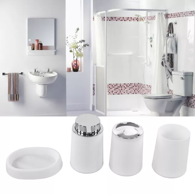 (White)Bathroom Set Multifunction Simple Practical Feel Comfortable SN
