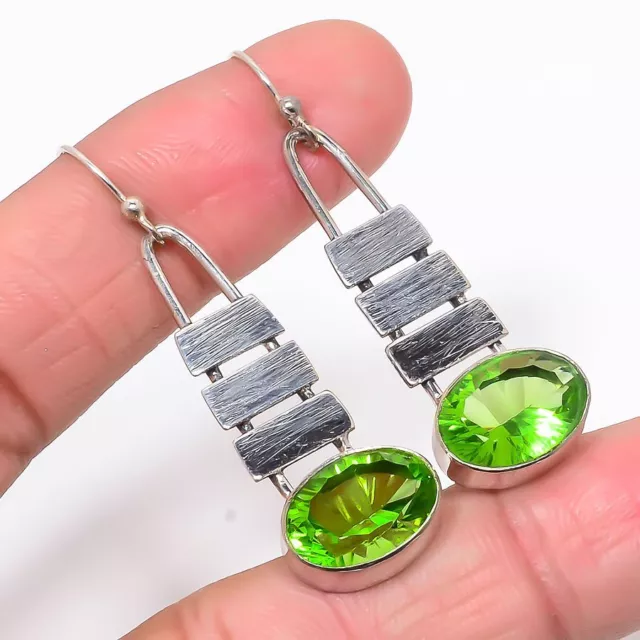 Burmese Peridot 925 Sterling Silver Earring 1.97" (57)