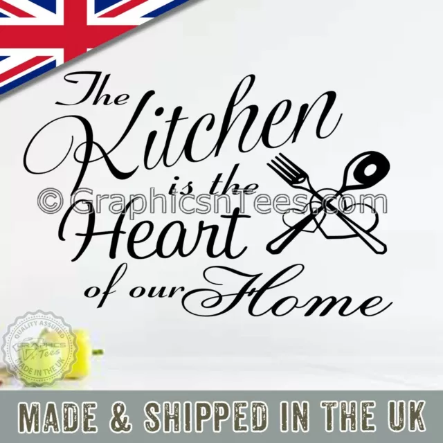 Kitchen is The Heart of Our Home Family Wall Sticker Quote Decor Decal
