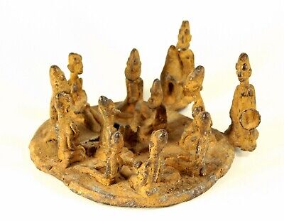 = Antique African DOGON Tribe Mali Wax-Cast Bronze Figural Group Statuette