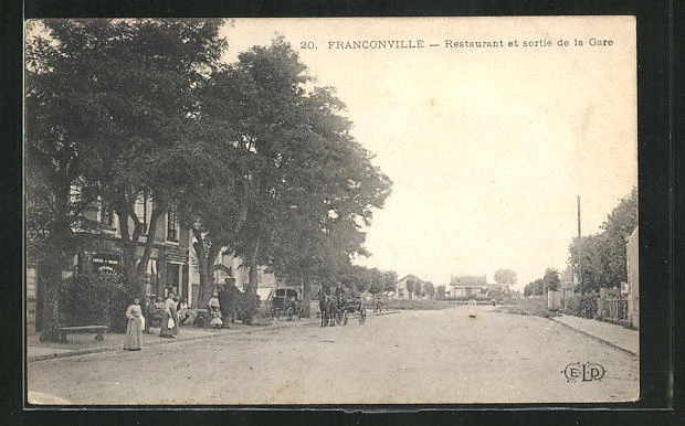 CPA Franconville, Restaurant et sortie de la Gare