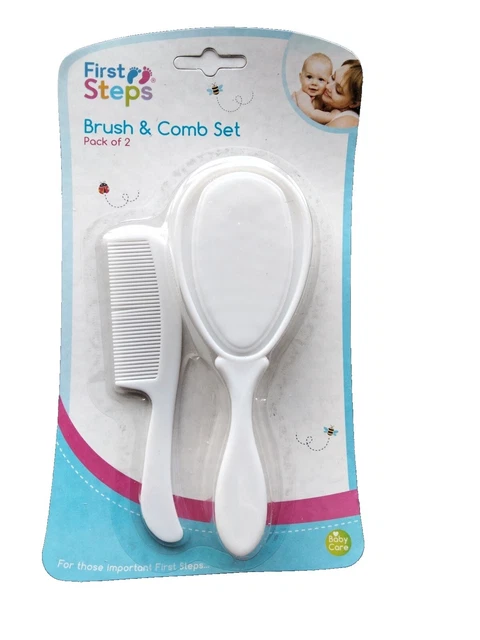 0+ Months Baby Boy Girl Brush & Comb Set White Colour Babies Toddlers