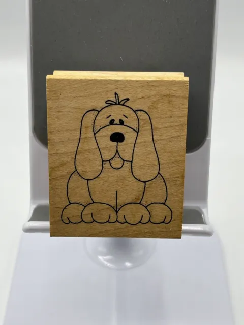 Wood Mounted Rubber Stamp Print. Cartoon Dog Card Making, Decoupage Crafts.