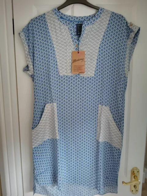 MANTARAY TUNIC SUMMER Dress Blue Grey Ivory Hotchpotch. Uk 14 Eur 40 42. Bnwt 19.99 PicClick UK