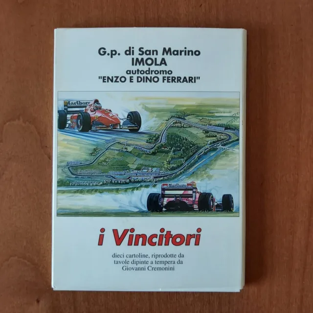 I Vincitori cofanetto 10 cartoline di Giovanni Cremonini Imola autodromo F1 GP