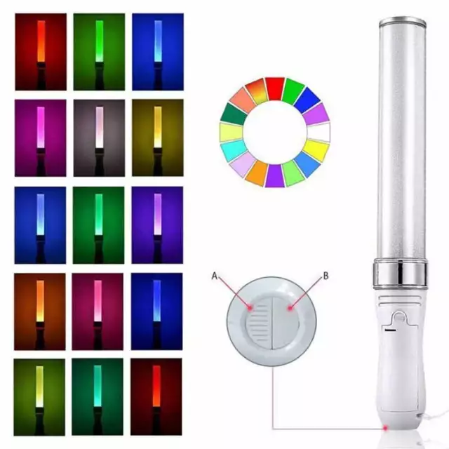 1/2x Poi Glow Sticks 15 Pattern LED Light Stick Lamp Lantern Concert Party Prop
