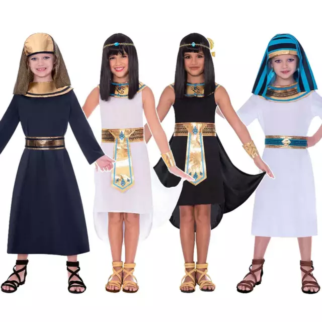 Child Egyptian Kids Cleopatra Queen King Girls Boys Fancy Dress Costume Book Day