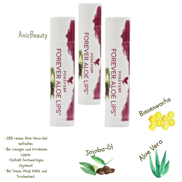 3xForever Aloe Lips ™ With Jojoba-Powerful, Calmante Moisture per Any Stagione