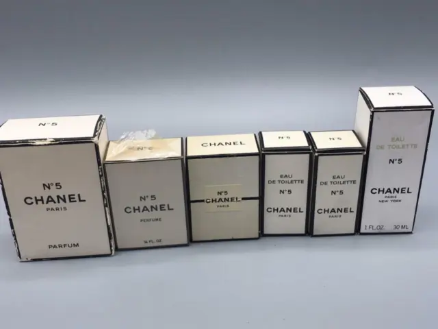 LOT OF 6 vintage CHANEL No 5 box-bottle - Perfume eau de toilet