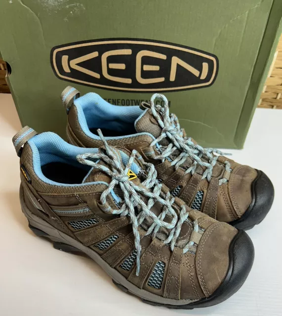 KEEN Womens Voyageur Hiking Shoes - Brindle/Alaskan Blue - Size 8.5 NEW