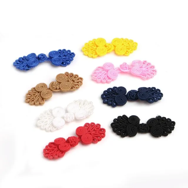 10 Pairs Beaded Chinese Frog Closure Buttons Knot Fastener Sewing Handmade Craft
