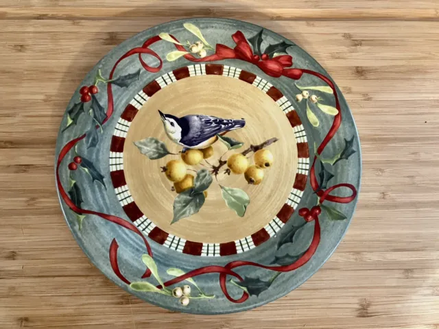 Lenox WINTER GREETINGS EVERYDAY DINNER PLATE Nuthatch with Goose Berries 