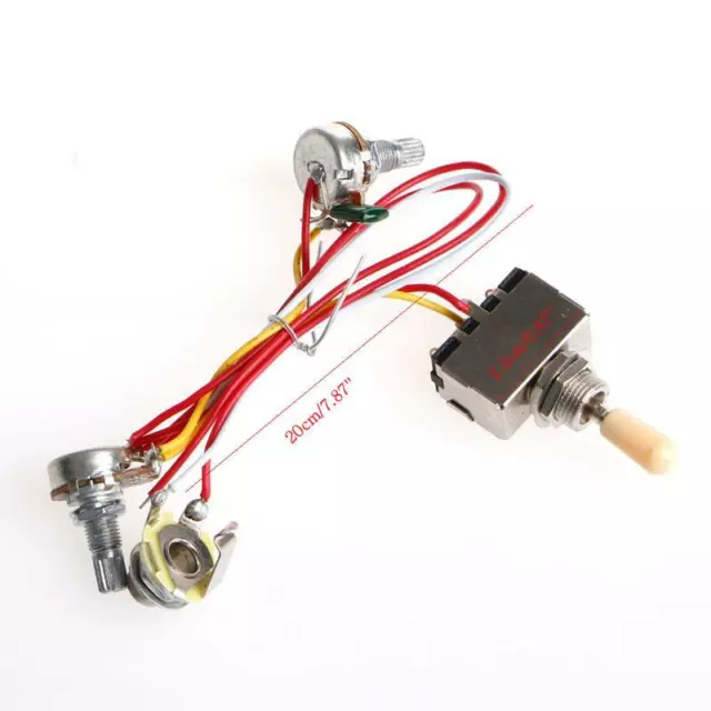 New Guitar Wiring Harness 3 Way Toggle Switch 1V1T 500k Volume Tone Jack for LP