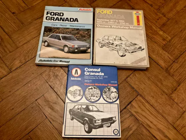 3 Ford Granada Owners Workshop Manuals - Haynes - Autodata - Autobooks 1972-1984
