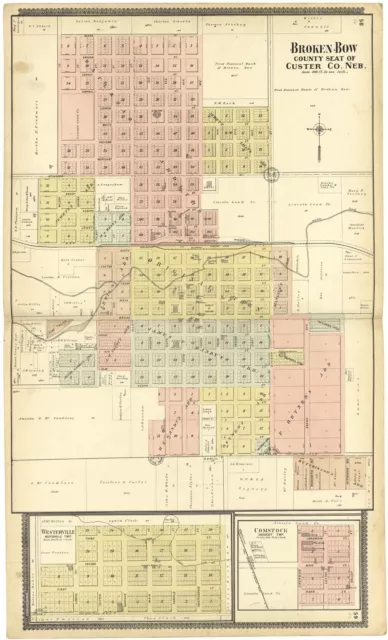 1904 atlas CUSTER COUNTY plat maps old GENEALOGY NEBRASKA history Land DVD P115