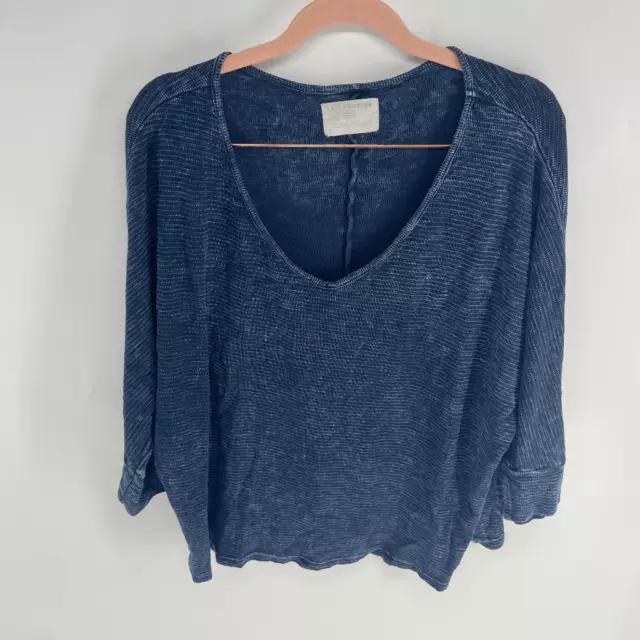 Sol Angeles Women’s Navy Blue V-Neck Dolman Sleeve Top Size S