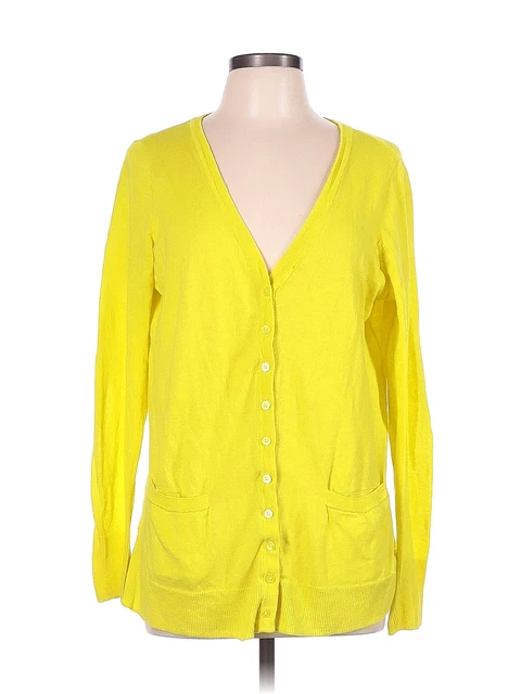 Moda International Women Yellow Cardigan L