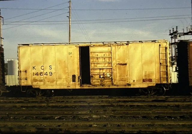 Vtg 35mm Slide Kansas City Southern Railroad Train Box Car Engine Original