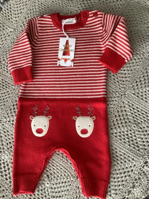 NEXT BNWT BABY knit Christmas reindeer outfit up to 3months Price on tag £18.00