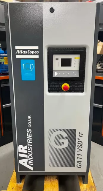 Atlas Copco GA11VSD+FF Variable Speed Rotary Screw Compressor + Dryer 69Cfm!