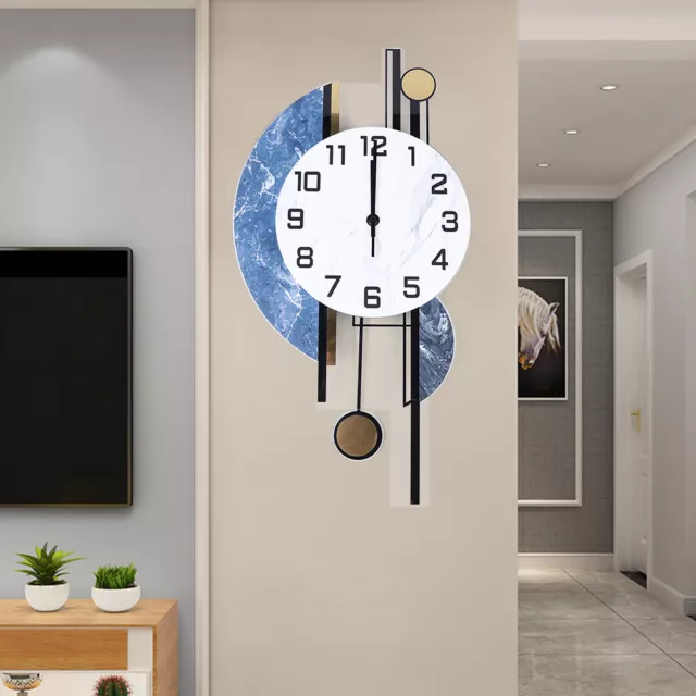 Modern Acrylic+Metal Hanging Clock Creative Craft Wall Clock Living Dining Room