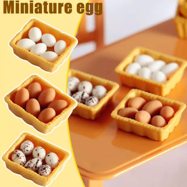 Miniature Eggs With Tray Kitchen Food Whole Carton Tiny Model Eggs of O4T3