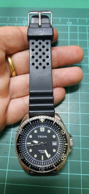 NICE VINTAGE QUARTZ Watch Scuba Telva by Crepha 10 Bar Diving