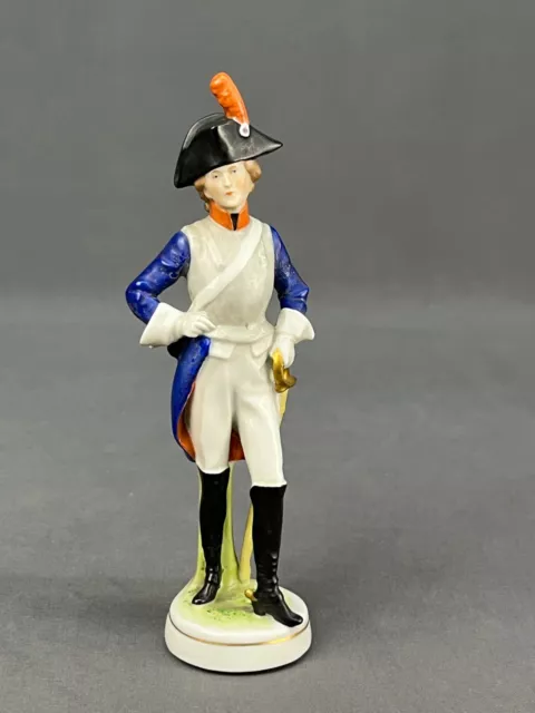 Scheibe-Alsbach Kister German Porcelain 7 1/4" Napoleonic Soldier Figurine; Mint