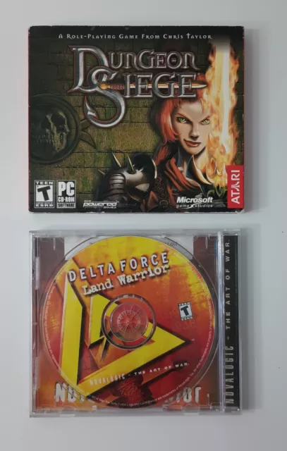 Dungeon Siege Jewel Case y Delta Force Land Warrior juegos de PC usados