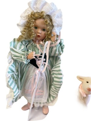 ASHTON-DRAKE: Doll Lamb  Little Bo Peep 14 in Porcelain by Wendy Lawton 1993