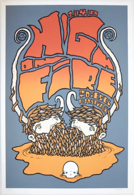 2008 High On Fire - Pittsburgh Silkscreen Concert Poster s/n by Mike Budai