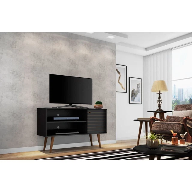 Manhattan Comfort Liberty 42.52 Mid-Century Modern TV Stand with 2 Shelves and 1