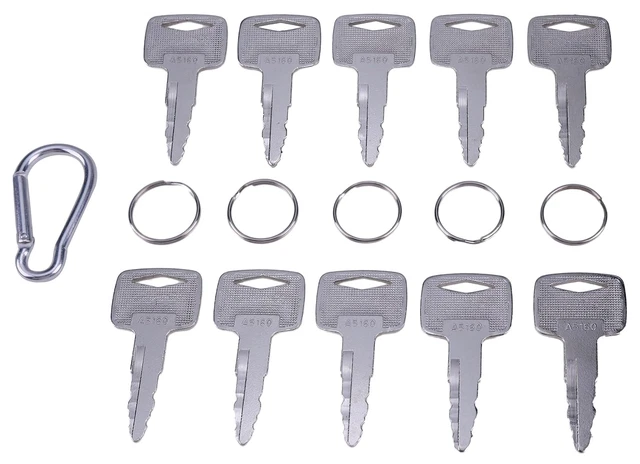 (10) Ignition Key A5160 91A07-01910 Fit for Mitsubishi CAT Caterpillar Forklift