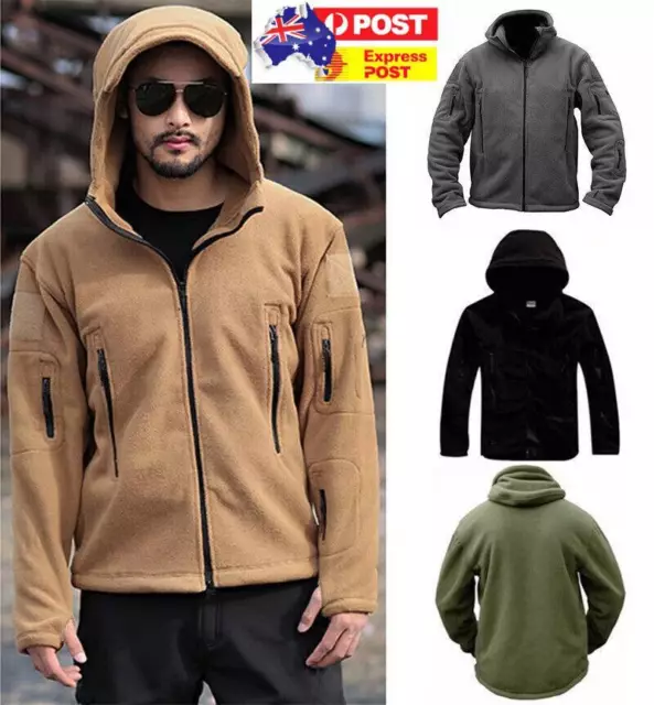 Tactical Recon Fleece Jacket Full Zip Army Hoodies Men Combat Warm Casual Hoody