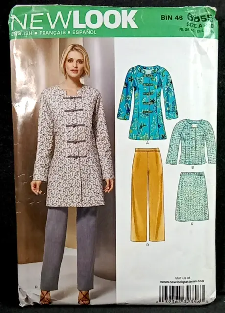 New Look 6855 Asian Style Jacket Skirt Pants Top Sizes 8 - 18 Uncut Pattern