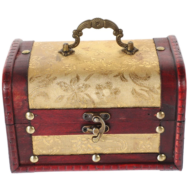 Boîte Mystère En Bois Remplie De Bijoux - Lot Mixte (colliers, Bracelets, Boucles D'oreilles) - 12"x5"x4" - Occasion