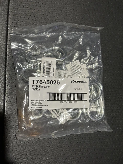 T7645026 Spring Snap Link, 3/8-In. - Quantity 10