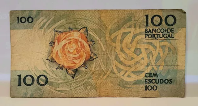 Portugal 100 Escudos Banknote Portugese Bank Note - Used 2