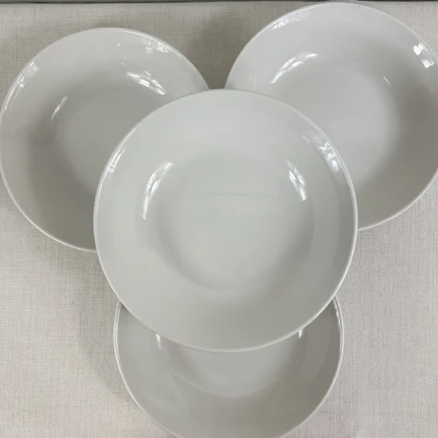 Oneida Grato Porcelain  Bowls Salad Soup Cereal Pasta 8" White Set of 4