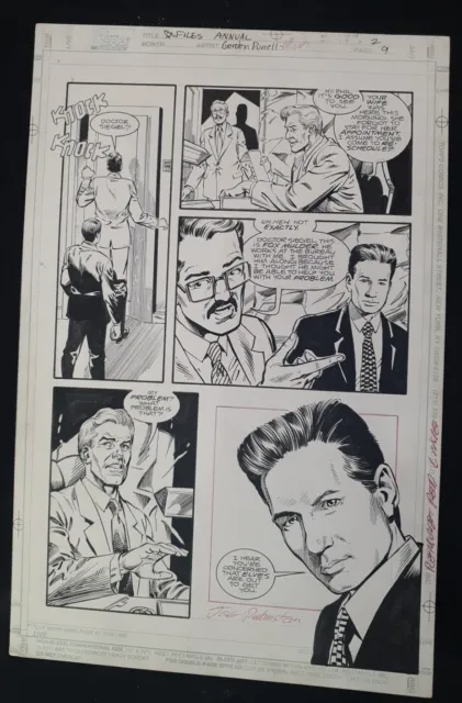 Topps Comic Book Original Inked Art X-Files  Joe Rubenstein Gordon Purcell 1996